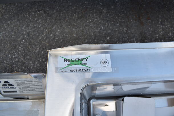 BRAND NEW SCRATCH AND DENT! Regency 600SM242412 29" 16-Gauge Stainless Steel One Compartment Floor Mop Sink - 24" x 24" x 12" Bowl - Image 5 of 5