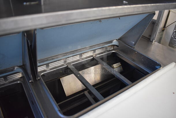 Delfield Stainless Steel Commercial Sandwich Salad Prep Table Bain Marie Mega Top w/ 4 Drawers and Over Shelf on Commercial Casters. 115 Volts, 1 Phase. 64x34x56. Tested and Working! - Image 5 of 8