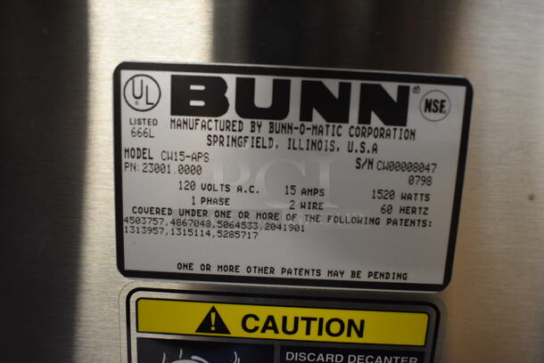 BRAND NEW! Bunn Model CW15-APS Stainless Steel Commercial Countertop Coffee Machine w/ Poly Brew Basket. 120 Volts, 1 Phase. 8x19x24 - Image 4 of 6