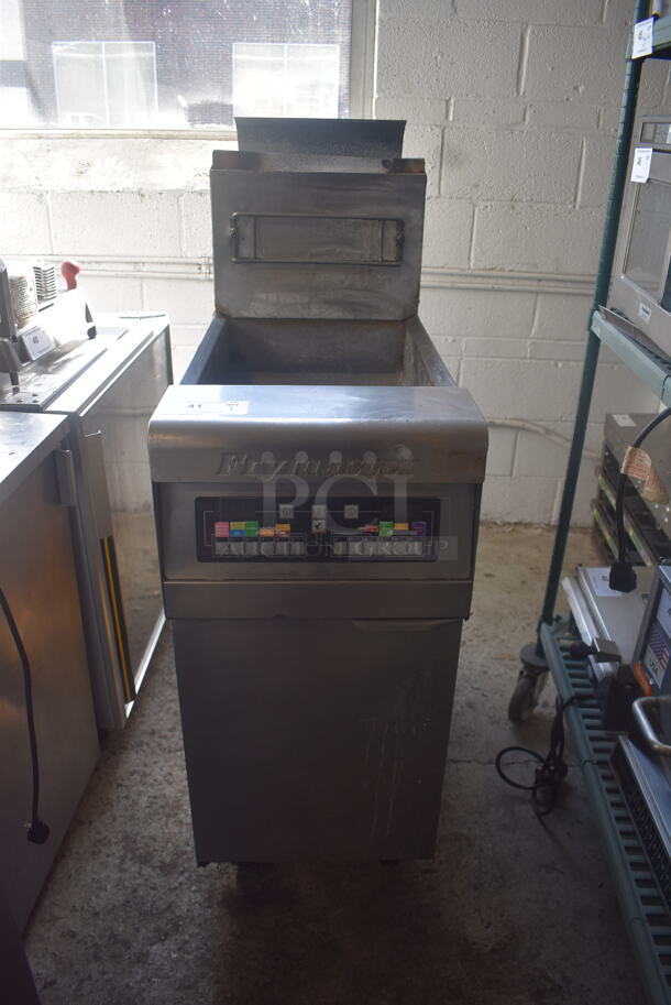 Frymaster Commercial Stainless Steel Natural Gas Fryer On Commercial Casters. 