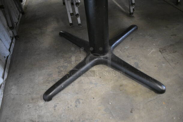Table on Black Metal Table Base w/ Table Cloth. 42x30x30 - Image 4 of 5