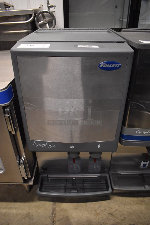 Follett 12CI400A Symphony Series Stainless Steel Commercial Countertop Ice Machine w/ Ice and Water Dispenser. 115 Volts, 1 Phase. 16x23x32