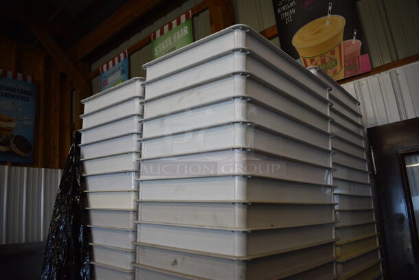 Pallet Lot of 120 White Poly Dough Bins. 18x26x3. 120 Times Your Bid!  - Image 2 of 4