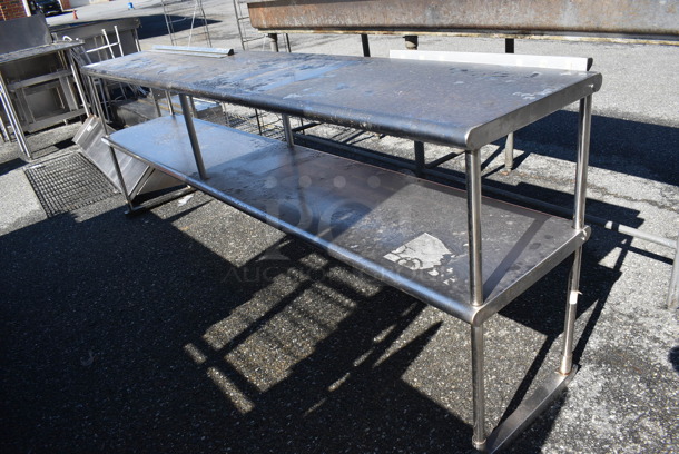 Stainless Steel Commercial 2 Tier Shelf w/ 2 Check Order Holders. 96x19x34 - Image 5 of 5
