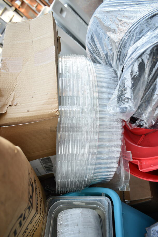 PALLET LOT of Various Items Including Lettuce Spinner, Deli Container, Poly Drop In Bins, Lids, 127RD8BULK Choice 8 oz. Customizable Microwavable Translucent Round Deli Container - 500/Case. - Image 5 of 11