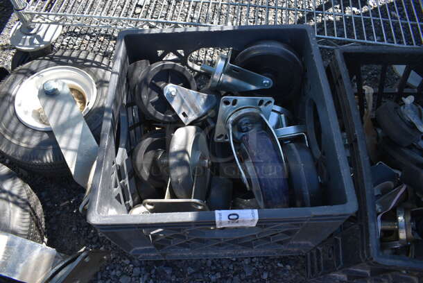 ALL ONE MONEY! Lot of Various Items Including Commercial Casters. 13x13x11