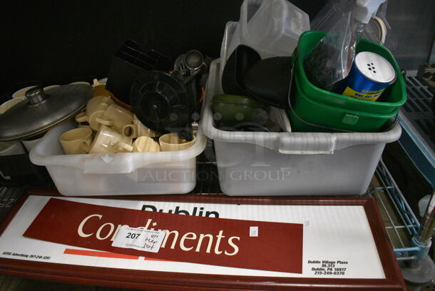 ALL ONE MONEY! Lot of Various Items Including Poly Mugs, Metal Pieces, Condiments Sign and Cleaner! - Image 2 of 5