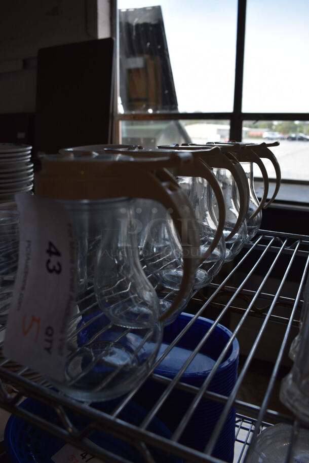 5 Glass Syrup Pourers. 4.5x3.5x6. 5 Times Your Bid! - Image 3 of 3