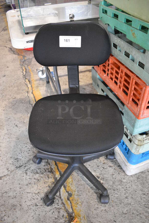 Black Office Chair on Casters. 16x19x34 - Image 1 of 3