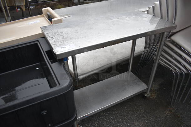 Stainless Steel Table w/ Under Shelf on Commercial Casters. 38x18x36 - Image 5 of 5