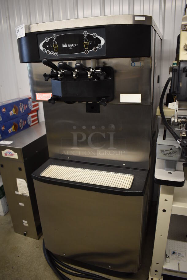 Taylor C713-27 Stainless Steel Commercial Floor Style Water Cooled 2 Flavor w/ Twist Soft Serve Ice Cream Machine on Commercial Casters. 208-230 Volts, 1 Phase. 25x40x60 - Image 6 of 7
