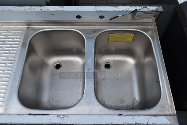 BRAND NEW SCRATCH AND DENT! Krowne Stainless Steel Commercial 2 Bay Sink w/ Left Side Drain Board. Bays 10x14. Drain Board 24x16.5 - Image 2 of 6