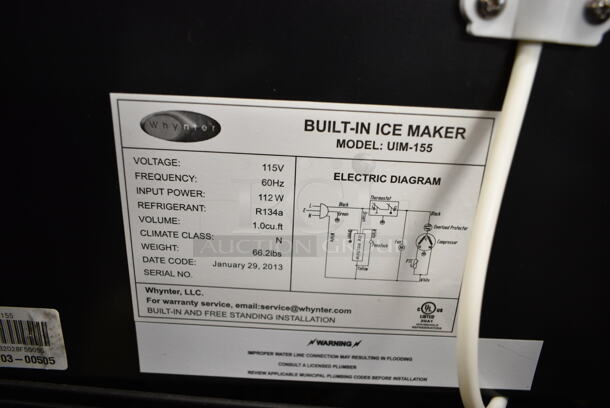 BRAND NEW SCRATCH AND DENT! Whynter UIM-155 Stainless Steel 15" Built In Ice Maker Machine 12lb. 115 Volts, 1 Phase. Tested and Working! - Image 6 of 6
