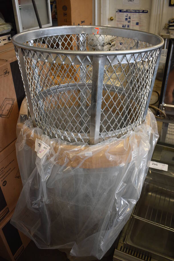 2 BRAND NEW! Metal Wire Trash Cans. 23.5x23.5x33. 2 Times Your Bid!