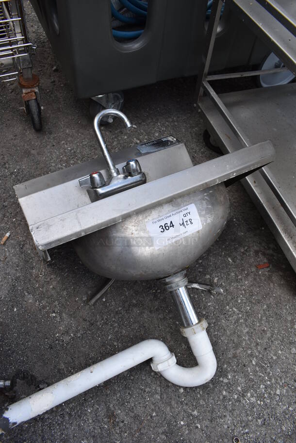 Eagle Stainless Steel Single Bay Wall Mount Sink w/ Faucet and Handles. - Image 3 of 3