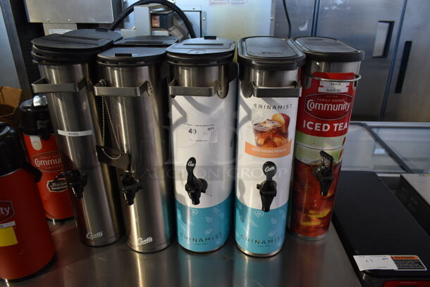 5 Stainless Steel Beverage Holder Dispensers. 5 Times Your Bid!