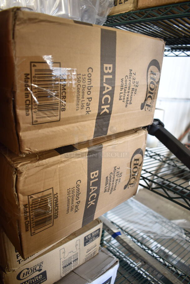 PALLET LOT of 27 BRAND NEW Boxes Including 127SB24COMBO Choice 24 oz. Clear Plastic Salad Bowl with Lid - 150/Case, 2 Box 500CC16 Choice Clear PET Customizable Plastic Cold Cup - 16 oz. - 1000/Case, CH12DEF Dart ClearPac SafeSeal 12 oz. Tamper-Resistant, Tamper-Evident Hinged Container with Flat Lid - 200/Case, 3 Box 760SOUP8KFT EcoChoice 8 oz. Kraft Paper Food Cup with Vented Lid - 250/Case, 130HBKCUTFW Visions Individually Wrapped Black Heavy Weight Plastic Fork - 1000/Case, 2 Box 129MCR32B Choice 32 oz. Black Round Microwavable Heavy Weight Container with Lid 7 1/4" - 150/Case, 2 Box 433NHT101H Choice 1/6 Standard Size White "Thank You" Medium-Duty Plastic T-Shirt Bag - 1000/Case, 347RPBD10WHS Visions 10" White Plastic Plate with Silver Bands - 120/Case, 129MCS38B Choice 38 oz. Black Rectangular Microwavable Heavy Weight Container with Lid 8 3/4" x 6 1/4" x 2" - 150/Case, 346WKFSNSPM Choice White Medium Weight Wrapped Plastic Cutlery Pack with Napkin and Salt / Pepper Packets - 500/Case. 27 Times Your Bid! - Image 11 of 12