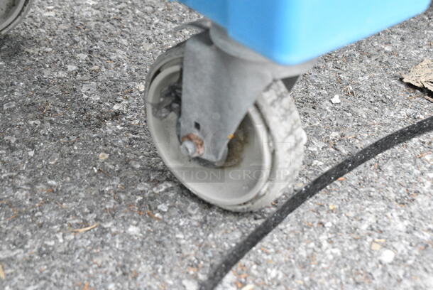 Cambro Blue Poly Portable Buffet Station w/ Sneeze Guard on Commercial Casters.  - Image 3 of 5