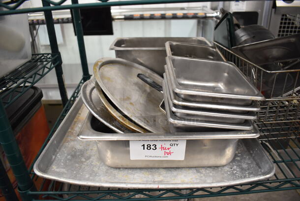 ALL OLNE MONEY! Tier Lot of Various Items Including Stainless Steel Drop In Bins and Pans - Image 2 of 4