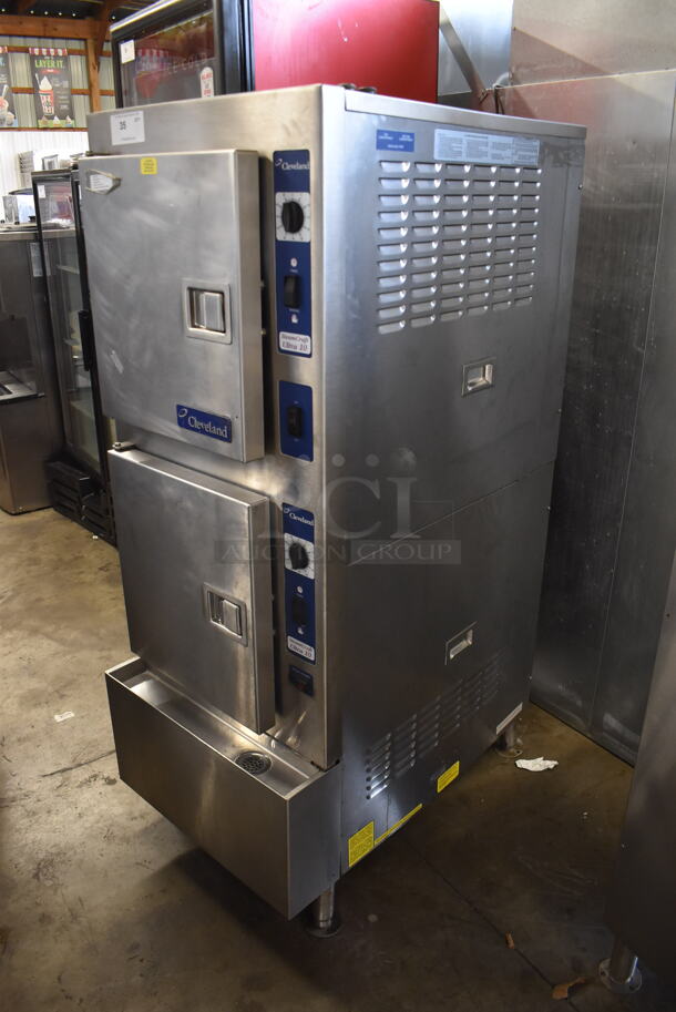 Cleveland 24CEA10 Commercial Stainless Steel Convection Steamer Cabinet With Pan Racks On Galvanized Legs. 480V, 3 Phase.  - Image 3 of 6