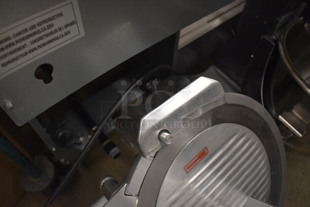 Avantco Stainless Steel Commercial Automatic Meat Slicer w/ Blade Sharpener. 26x21x25. Tested and Powers On But Parts Do Not Move - Image 6 of 8