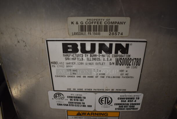Bunn WS2 Stainless Steel Commercial Countertop 2 Tier 2 Burner Coffee Pot Warmer. 120 Volts, 1 Phase. 7.5x18x6. Tested and Working! - Image 4 of 4