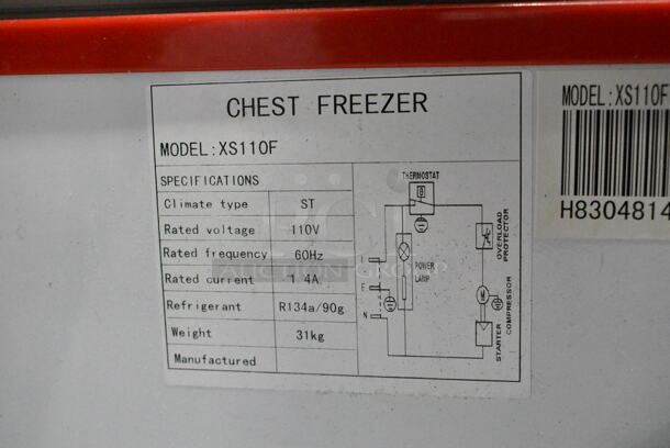 XS110F Metal Chest Freezer Merchandiser. 110 Volts, 1 Phase. Tested and Working! - Image 3 of 3