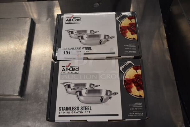 2 Boxes of 2 BRAND NEW! All-Clad Stainless Steel Pans w/ Handles. 2 Times Your Bid! - Image 3 of 5