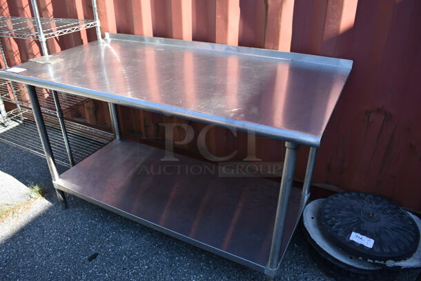 Stainless Steel Commercial Table w/ Commercial Can Opener Mount and Metal Under Shelf. 60x30x37 - Image 5 of 5