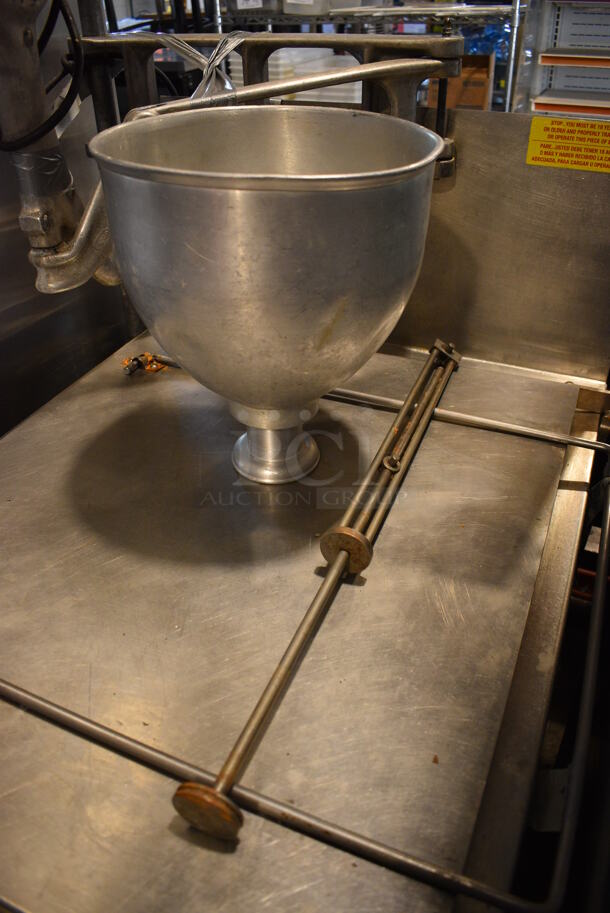 Stainless Steel Commercial Floor Style  Natural Gas Powered Donut Fryer w/ Belshaw Type F Metal Commercial Electric Powered Dough Dropper, Hopper and Plunger. 50,000 BTU. 31x36x69 - Image 4 of 9