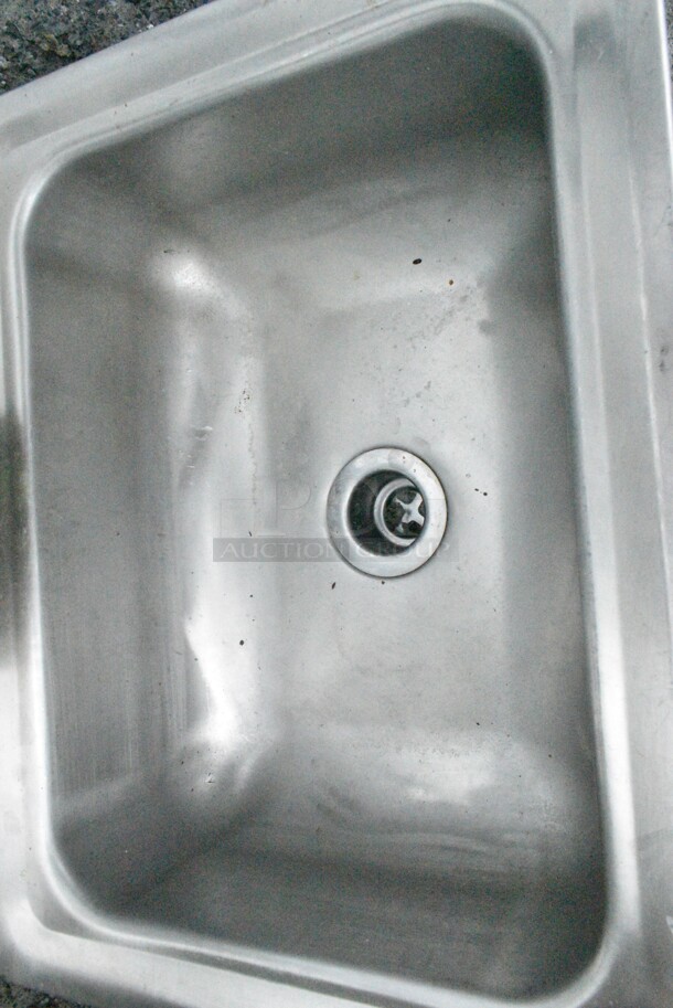 2 Stainless Steel Commercial Single Bay Wall Mount Sink w/ Faucet and Handles. 2 Times Your Bid! - Image 8 of 9