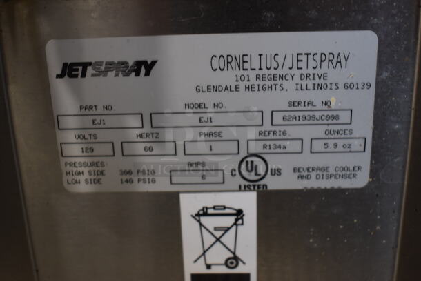 Cornelius Jetspray EJ1 Metal Commercial Countertop Refrigerated Beverage Machine. 120 Volts, 1 Phase. Tested and Working! - Image 5 of 6