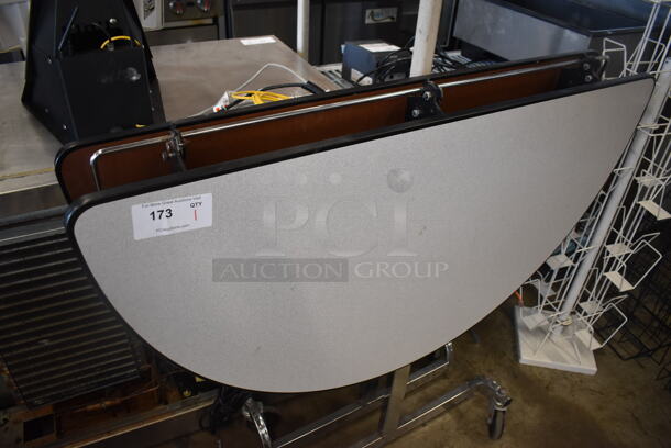 Gray Folding Portable Round Table on Commercial Casters. 47x18x40 - Image 3 of 3