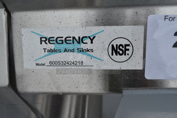 BRAND NEW SCRATCH AND DENT! Regency 600S32424218 Stainless Steel Commercial 3 Bay Sink w/ Dual Drain Board. Bays 24x14 - Image 6 of 7