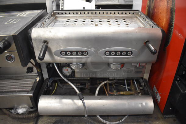 Stainless Steel Commercial Countertop 2 Group Espresso Machine w/ Steam Wand. 208 Volts, 1 Phase. 24x22x19