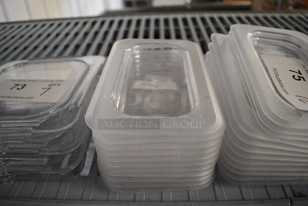 ALL ONE MONEY! Lot of 12 Clear Poly 1/9 Size Drop In Bin Lids! - Image 1 of 3