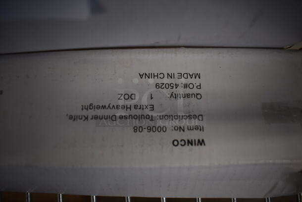25 Boxes of 12 BRAND NEW! Winco 0006-08 Stainless Steel Toulouse Dinner Knives. 9". 25 Times Your Bid! - Image 3 of 4