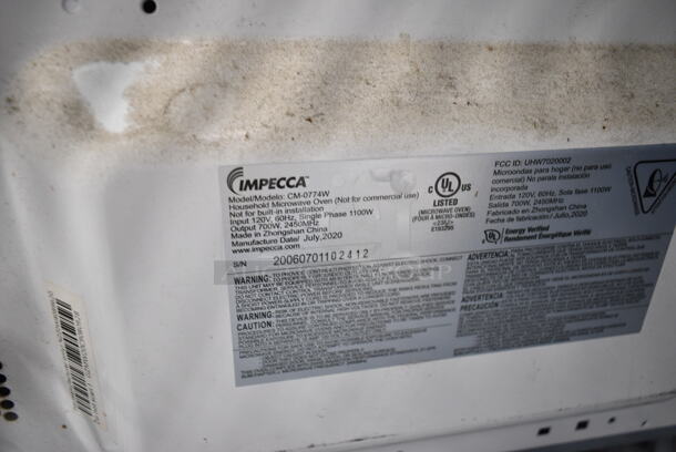 2 Items Including Impecca CM-0774W Countertop Microwave Oven w/ Plate and Metal Countertop Scale. 2 Times Your Bid!  - Image 8 of 8