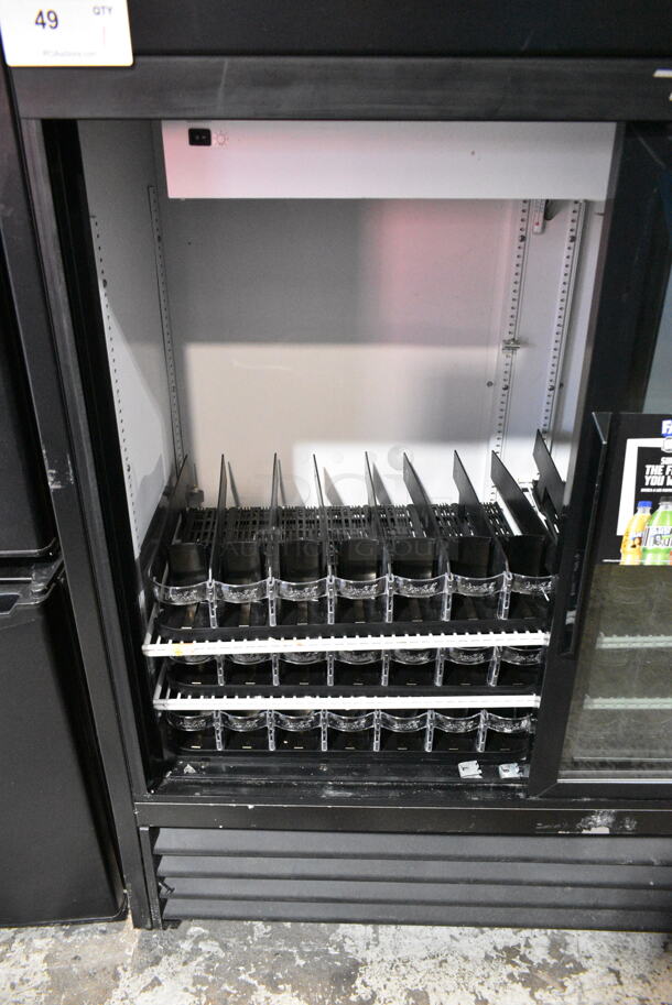 2018 True GDM-41SL-48-HC-LD Metal Commercial 2 Door Reach In Cooler Merchandiser w/ Poly Coated Racks. 115 Volts, 1 Phase. Tested and Working! - Image 3 of 5