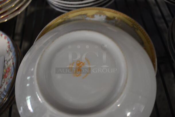 6 White Ceramic Saucers w/ Gold Pattern on Rim. 5.75x5.75x1. 6 Times Your Bid! - Image 2 of 3