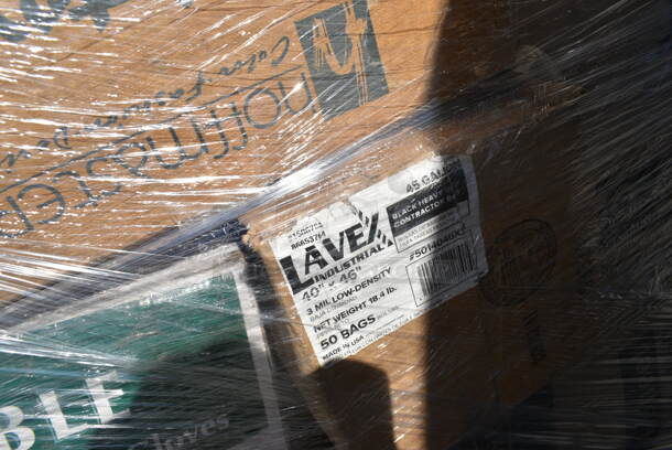 PALLET LOT of 19 BRAND NEW Boxes Including 500CC32P Choice Clear PET Plastic Cold Cup - 32 oz. - 500/Case, 394365L Noble Products Disposable Gloves Large, 612LOB15LBDC Choice 1.5 lb. Deep Oblong Foil Take-Out Container with Board Lid - 250/Case, 999PCC16W Choice 16 oz. White Poly Paper Cold Cup - 50/Pack, 500TW16S Choice 16 oz. Translucent Thin Wall Squat Plastic Cold Cup - 1000/Case. 19 Times Your Bid!  - Image 11 of 12