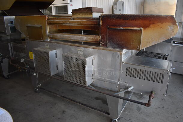 XLT 3270 Stainless Steel Commercial Natural Gas Powered Conveyor Pizza Oven on Commercial Casters. Comes w/ Hood / Vent. 180,000 BTU. 113x53x43, 99x37x22 - Image 6 of 8