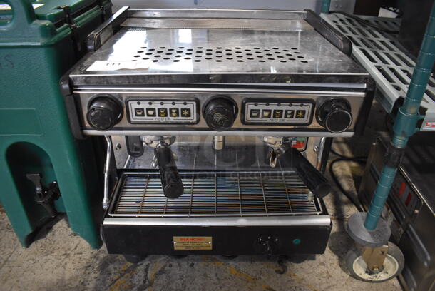 La Spaziale Stainless Steel Commercial Countertop 2 Group Espresso Machine w/ 2 Portafilters and 2 Steam Wands. 21x24x20