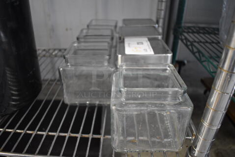 7 Glass Jars w/ 3 Metal Lids. 4.5x4.5x4.5. 7 Times Your Bid!