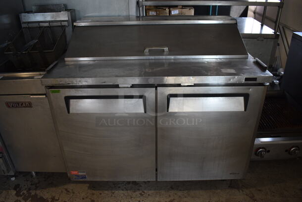 Turbo Air Model MST-48-N Stainless Steel Commercial Sandwich Salad Prep Table Bain Marie Mega Top on Commercial Casters. 115 Volts, 1 Phase. 48x30x42.5. Tested and Working!