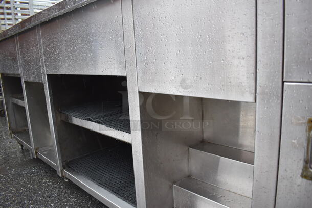 Stainless Steel Trough w/ Over Shelf and Under Shelves. 120x31x55  - Image 5 of 6