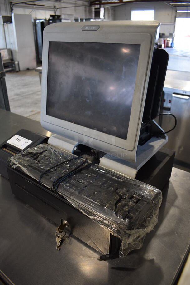 PAR Model M7700 15" POS Monitor, Epson Model M244A Receipt Printer, Keyboard and Metal Cash Drawer - Image 4 of 8