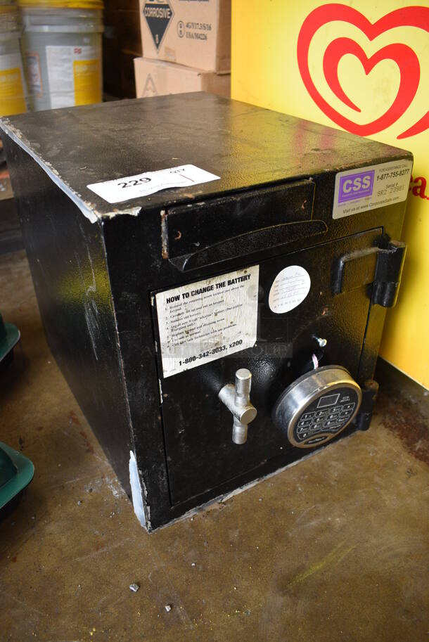 Corporate Safe Specialists Black Metal Single Compartment Safe. Does Not Come w/ Combination. 13x18x15 - Image 2 of 5