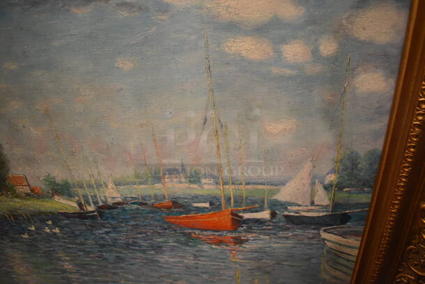 Framed Canvas Painting Reproduction of Argenteuil by Claude Monet From Art Dealer Ed Mero! - Image 7 of 8