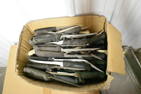 75 SHARPENED Stainless Steel Knives Including Boning Knives. 75 Times Your Bid! 